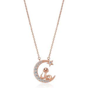 Chinese Zodiac Necklace 925 Sterling Silver Rose Gold Pendant Necklace for Women